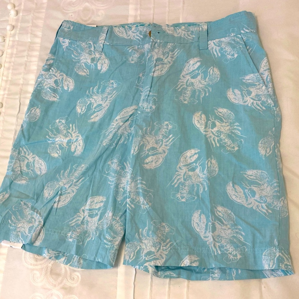 Lobster Blue and White themed Men’s Dress Shorts